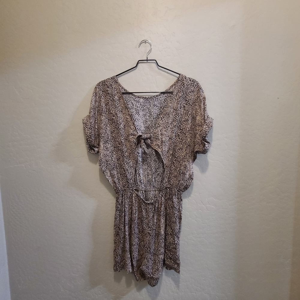 Mango Leopard Print Twist Back Romper - image 5